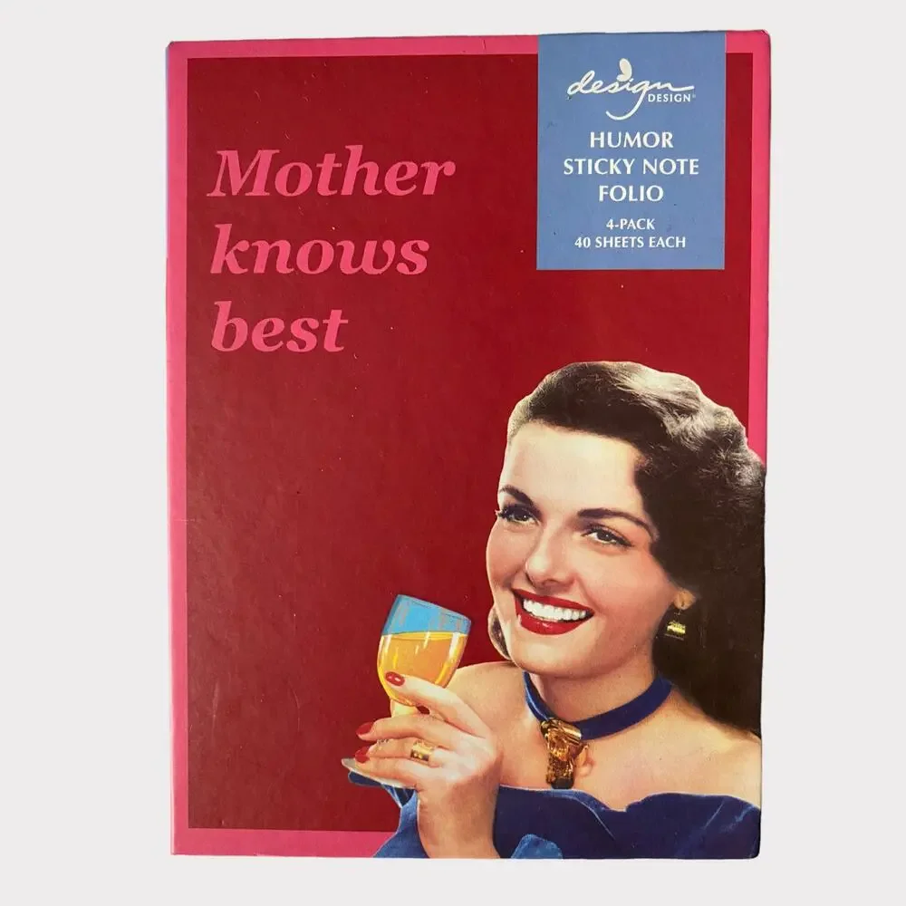 Design Design Humor Sticky Note Folio 4 Pack Mother Knows Best
